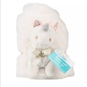 Way to Celebrate Unicorn Blanket and Rattle Set